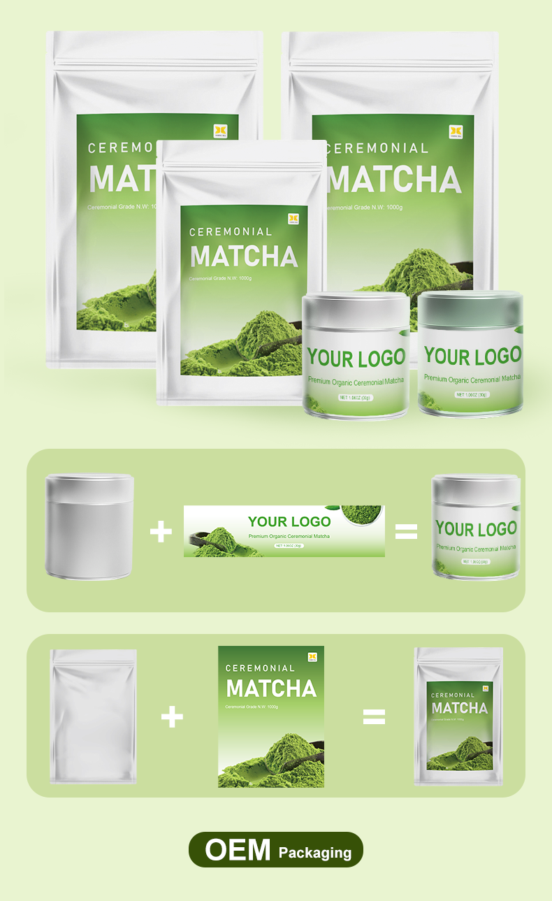 100% Natural Organic Ceremonial Wholesale Custom Private Label Japanese Grade Green Tea Matcha Powder