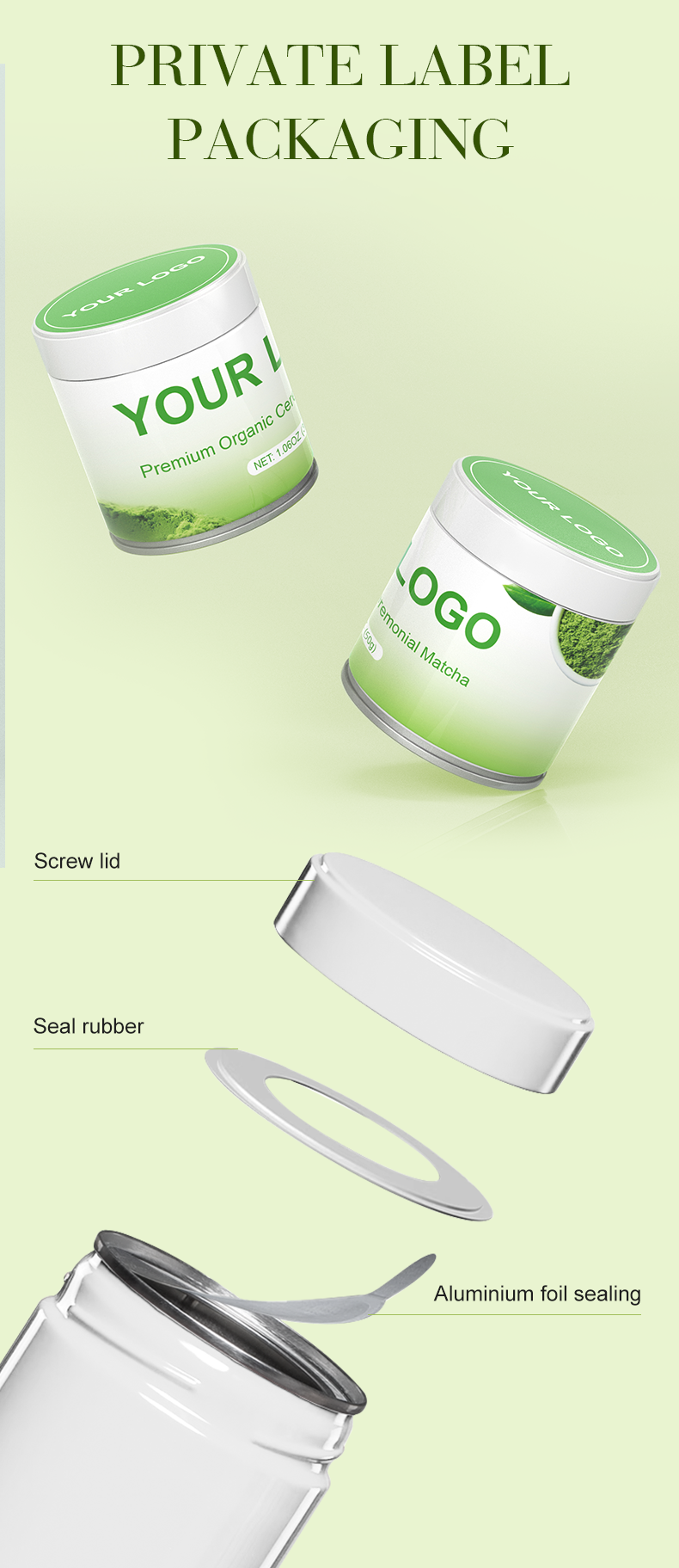 100% Natural Organic Ceremonial Wholesale Custom Private Label Japanese Grade Green Tea Matcha Powder