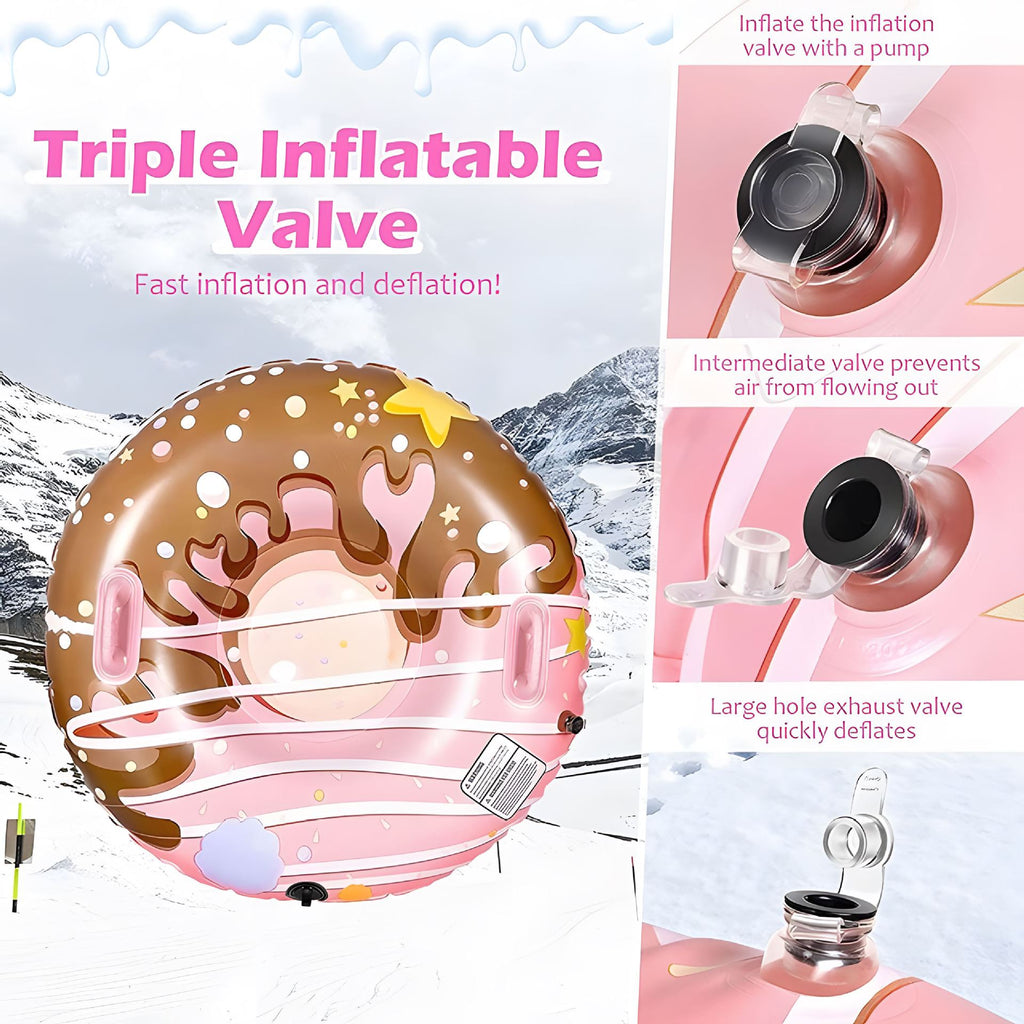 Custom inflatable snow tube inflatable snow sled PVC thickened wear-resistant anti-rollover outdoor snow and beach rainbow slide