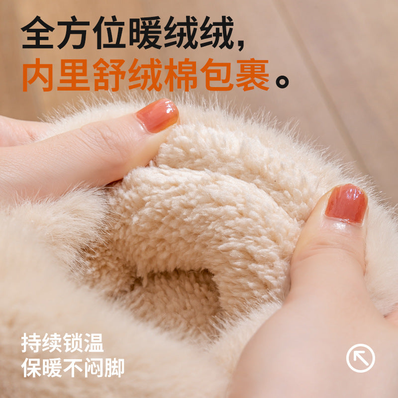 2025 New Winter Warm Fluffy Cotton Slippers for Women and Men Outdoor Indoor