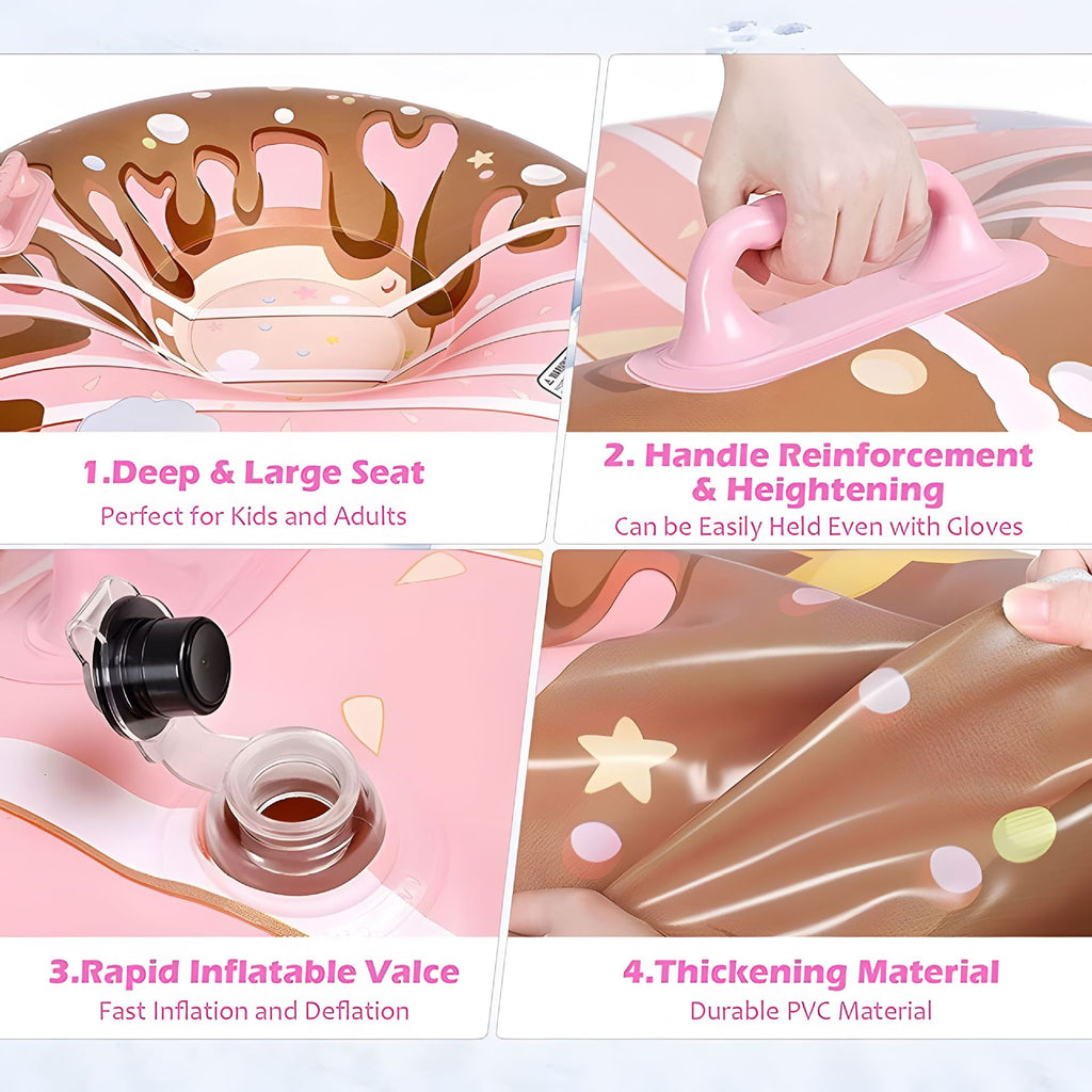 Custom inflatable snow tube inflatable snow sled PVC thickened wear-resistant anti-rollover outdoor snow and beach rainbow slide