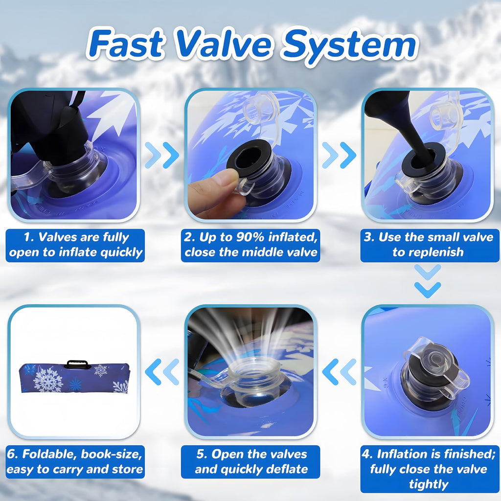 Custom inflatable snow tube inflatable snow sled PVC thickened wear-resistant anti-rollover outdoor snow and beach rainbow slide