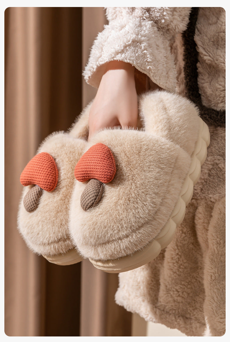 2025 New Winter Warm Fluffy Cotton Slippers for Women and Men Outdoor Indoor