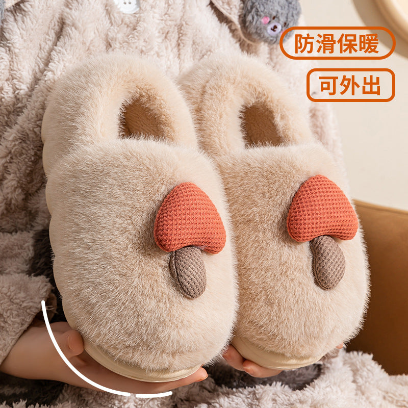 2025 New Winter Warm Fluffy Cotton Slippers for Women and Men Outdoor Indoor