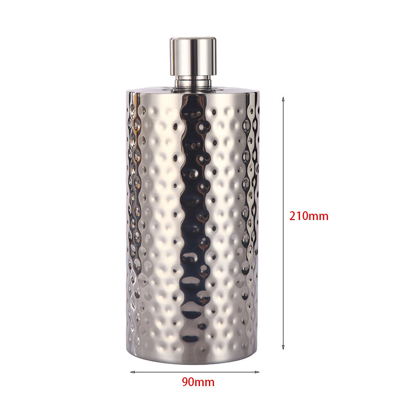 Manufacturer Direct Supply 304 Stainless Steel Wine Flask 0.5kg 1.0kg Thickened Portable Water Bottle Russian Cylindrical Small Liquor Bottle