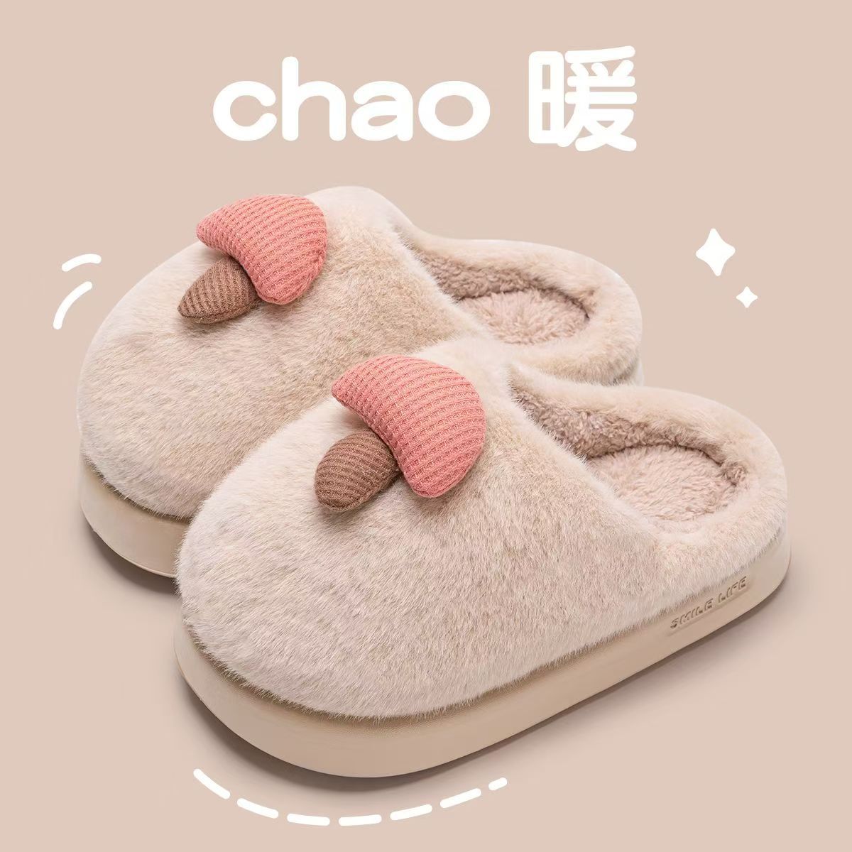 2025 New Winter Warm Fluffy Cotton Slippers for Women and Men Outdoor Indoor