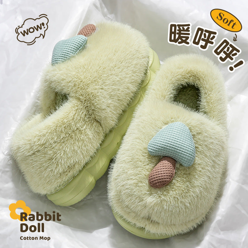 2025 New Winter Warm Fluffy Cotton Slippers for Women and Men Outdoor Indoor