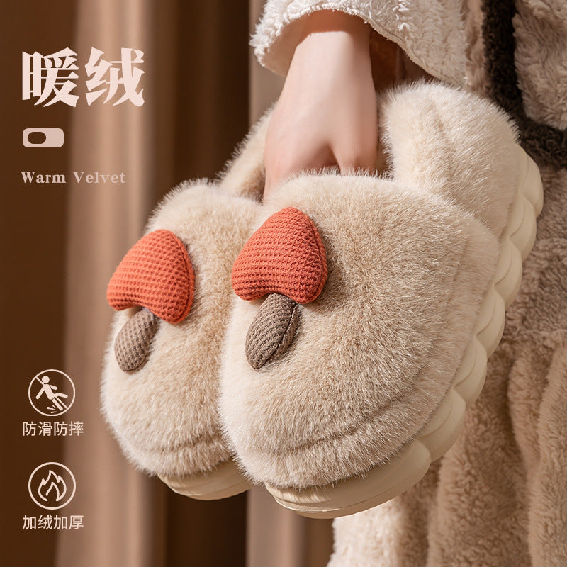 2025 New Winter Warm Fluffy Cotton Slippers for Women and Men Outdoor Indoor