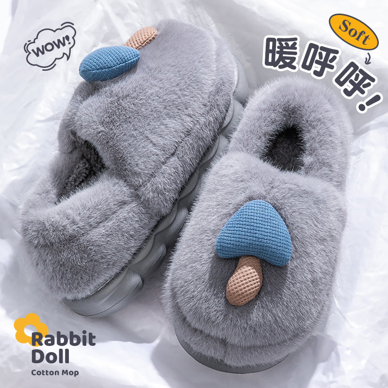 2025 New Winter Warm Fluffy Cotton Slippers for Women and Men Outdoor Indoor