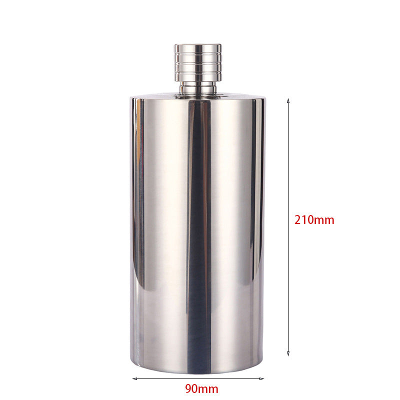 Manufacturer Direct Supply 304 Stainless Steel Wine Flask 0.5kg 1.0kg Thickened Portable Water Bottle Russian Cylindrical Small Liquor Bottle