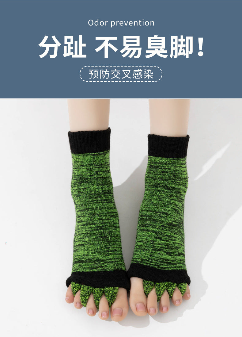 Cross-Border Japanese and Korean Style Toe Separator Yoga Toe Socks for Women, Open Toe Socks, Corrective Thumb Valgus Five-Toe Socks