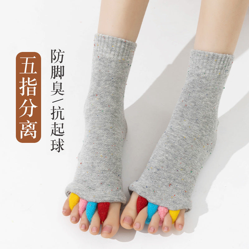 Cross-Border Japanese and Korean Style Toe Separator Yoga Toe Socks for Women, Open Toe Socks, Corrective Thumb Valgus Five-Toe Socks