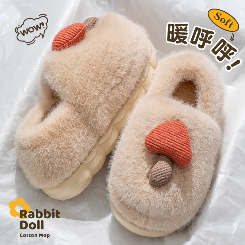 2025 New Winter Warm Fluffy Cotton Slippers for Women and Men Outdoor Indoor