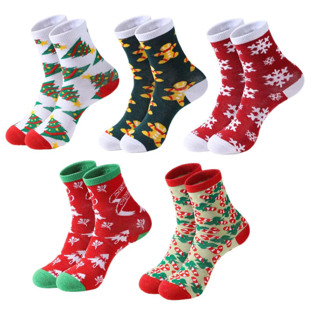 25 Christmas Cross-Border New Santa Claus Holiday Surprise Socks In Stock Fun Manufacturer Wholesale Mid-Calf Trendy Socks