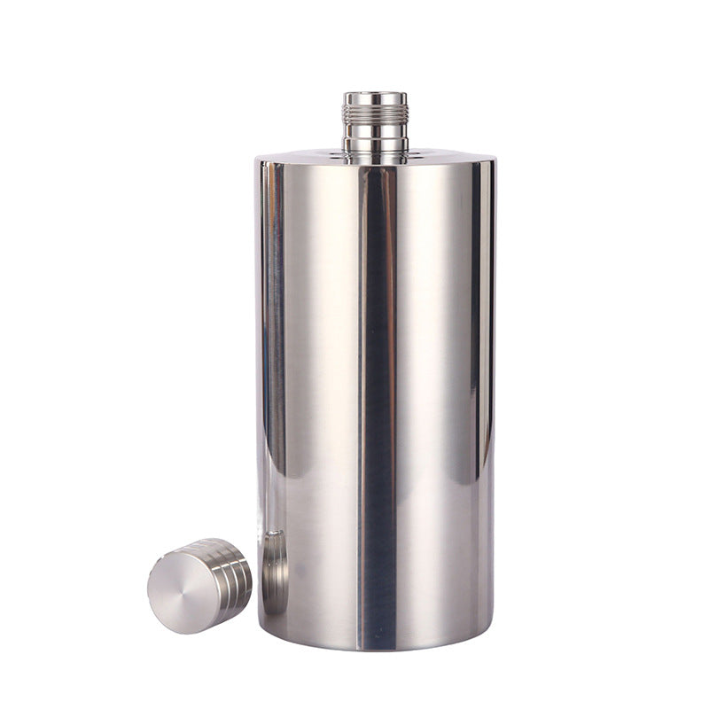 Manufacturer Direct Supply 304 Stainless Steel Wine Flask 0.5kg 1.0kg Thickened Portable Water Bottle Russian Cylindrical Small Liquor Bottle