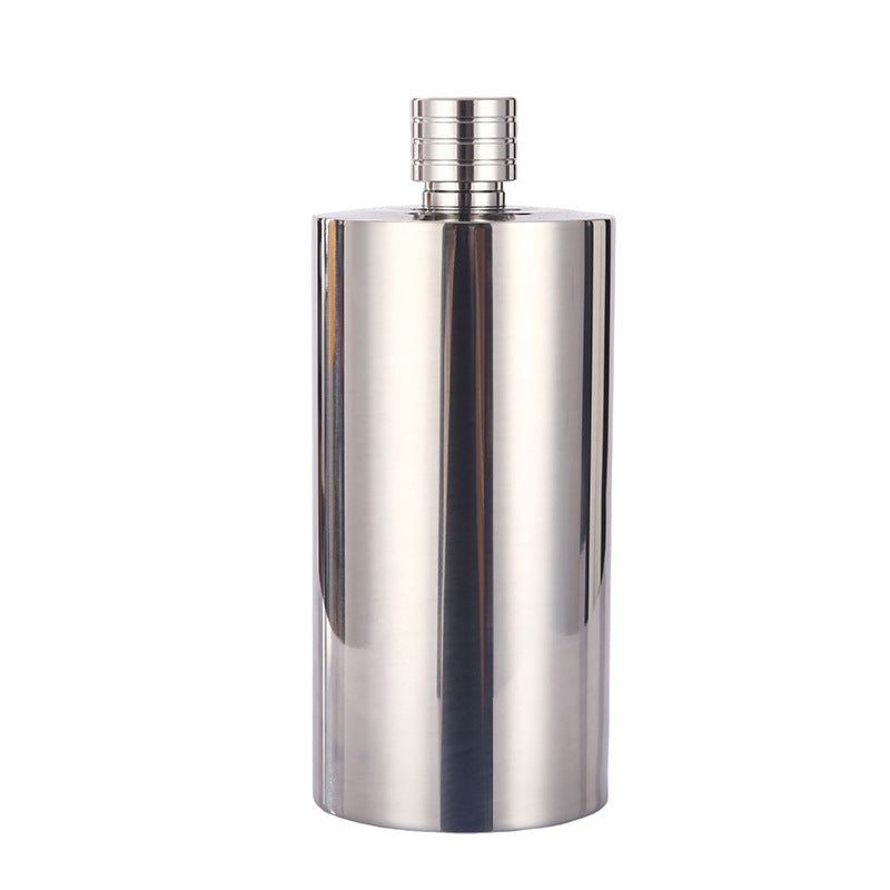 Manufacturer Direct Supply 304 Stainless Steel Wine Flask 0.5kg 1.0kg Thickened Portable Water Bottle Russian Cylindrical Small Liquor Bottle