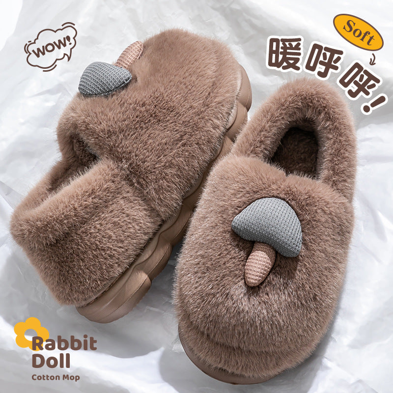 2025 New Winter Warm Fluffy Cotton Slippers for Women and Men Outdoor Indoor