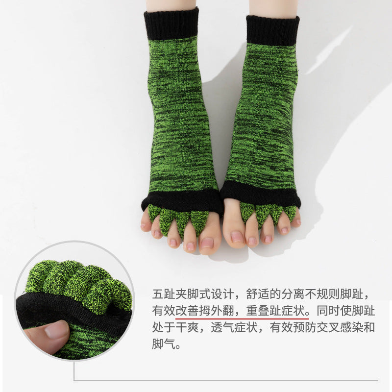 Cross-Border Japanese and Korean Style Toe Separator Yoga Toe Socks for Women, Open Toe Socks, Corrective Thumb Valgus Five-Toe Socks