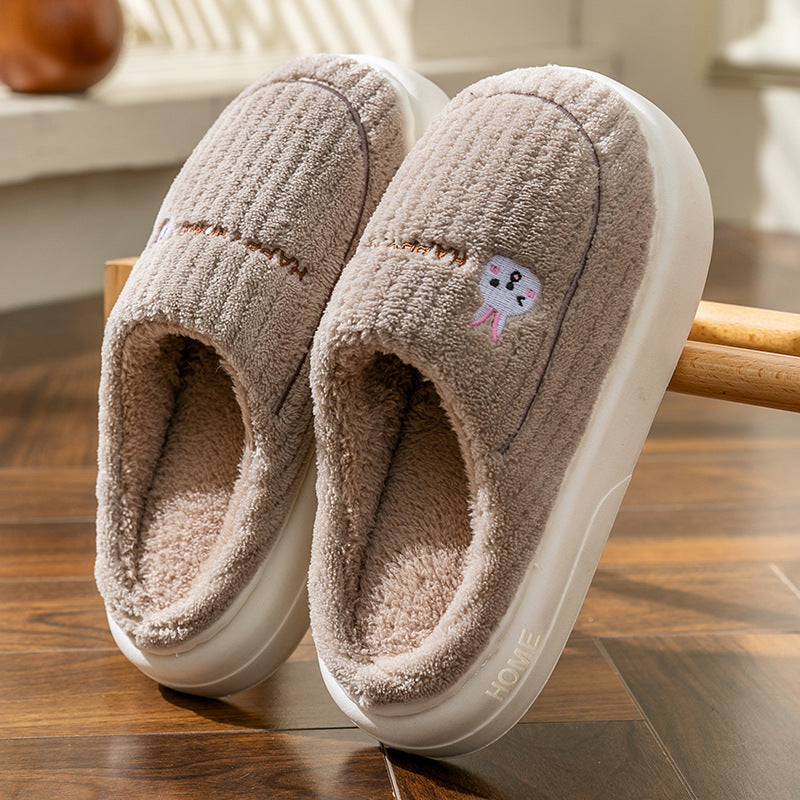 2025 New Winter Warm Fluffy Cotton Slippers for Women and Men Outdoor Indoor