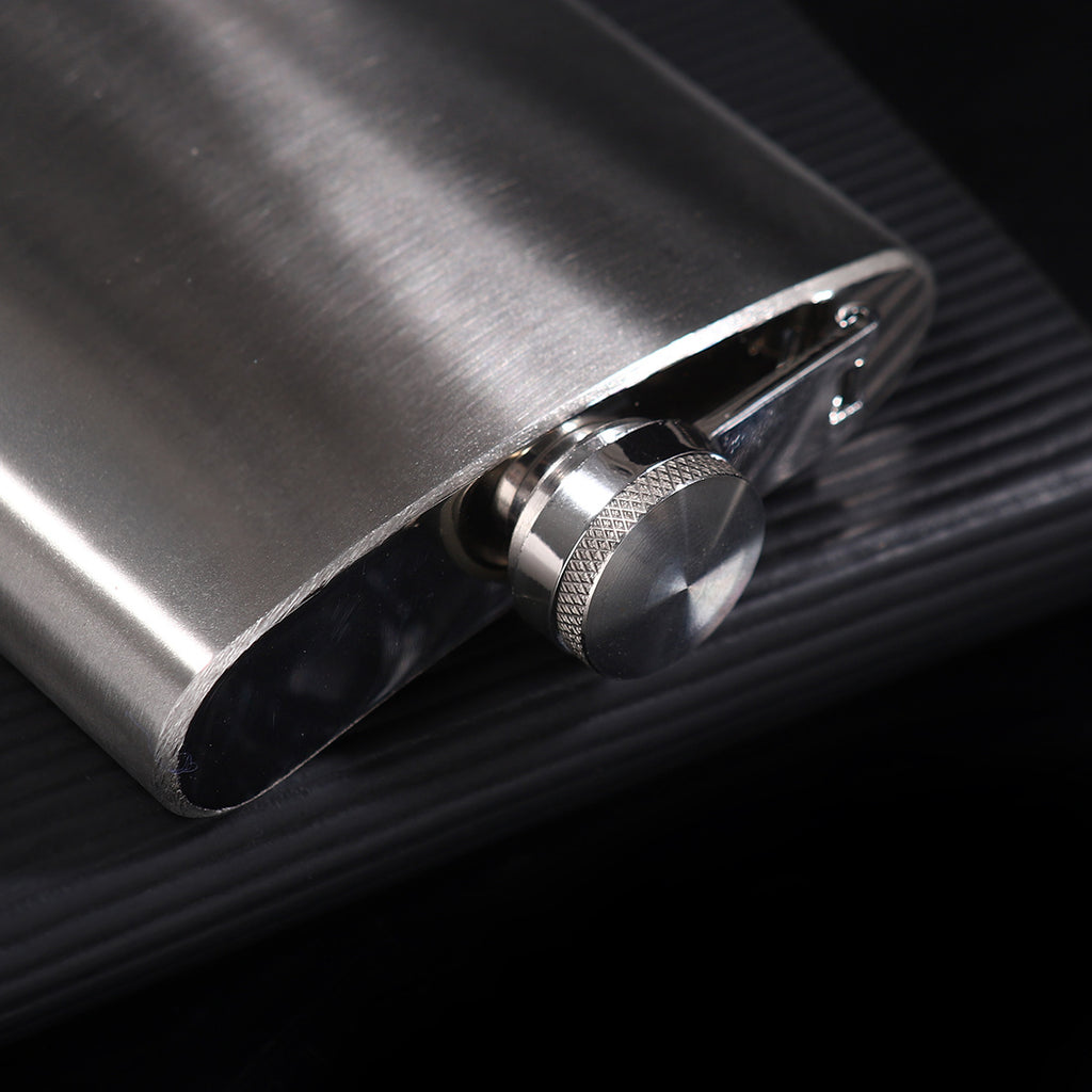 Cross-Border 1-12oz Portable Camping Wine Set 304 Stainless Steel Mini Wine Flask Russian Metal Small Flat Wine Bottle