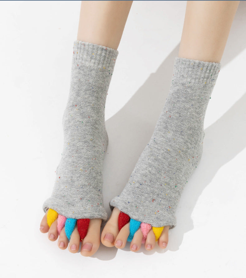 Cross-Border Japanese and Korean Style Toe Separator Yoga Toe Socks for Women, Open Toe Socks, Corrective Thumb Valgus Five-Toe Socks