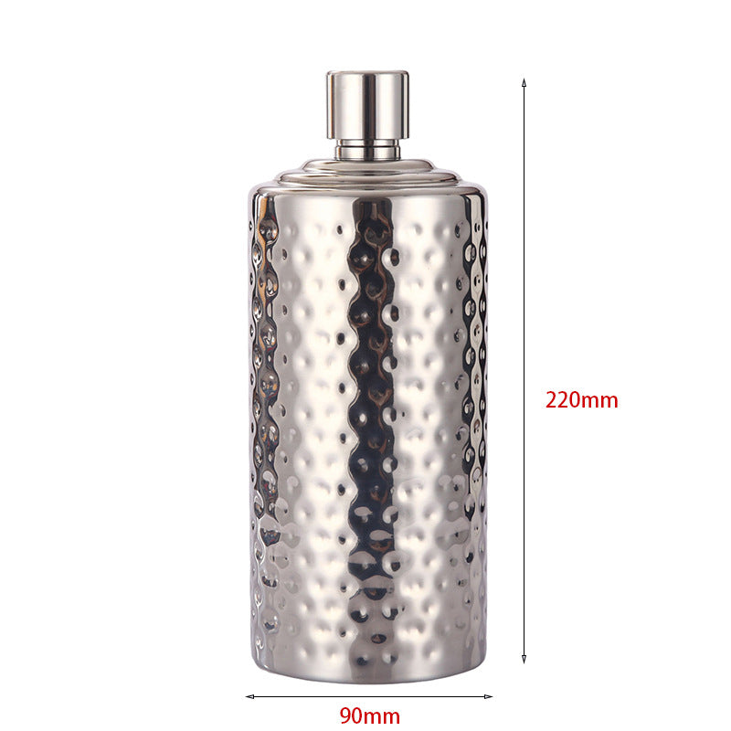 Manufacturer Direct Supply 304 Stainless Steel Wine Flask 0.5kg 1.0kg Thickened Portable Water Bottle Russian Cylindrical Small Liquor Bottle