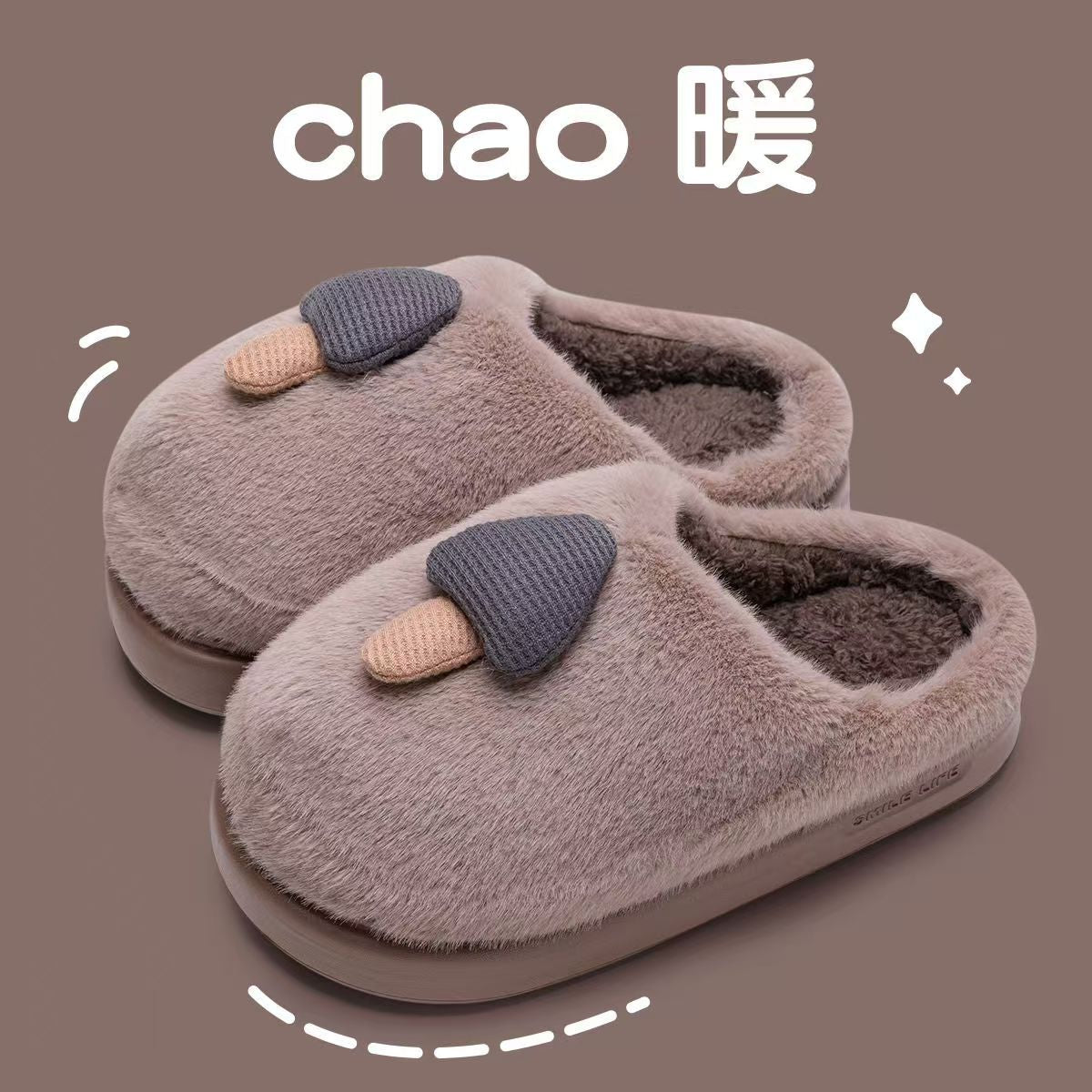 2025 New Winter Warm Fluffy Cotton Slippers for Women and Men Outdoor Indoor