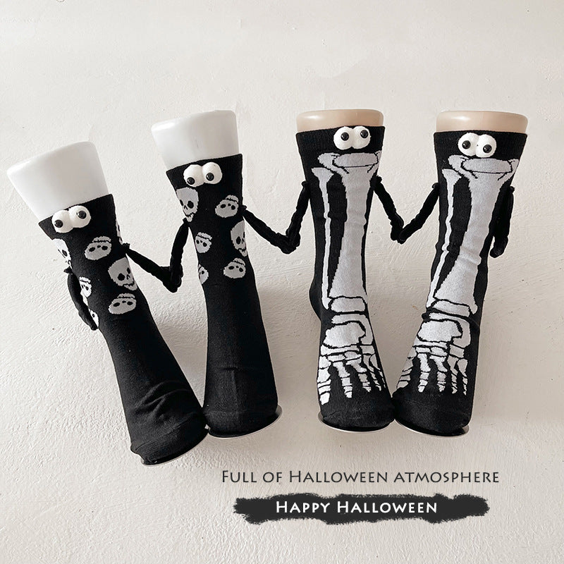 Halloween Pattern Compression Socks Christmas Holding Hands Socks New Export Cross-Border Cycling Running Adult Sports Socks