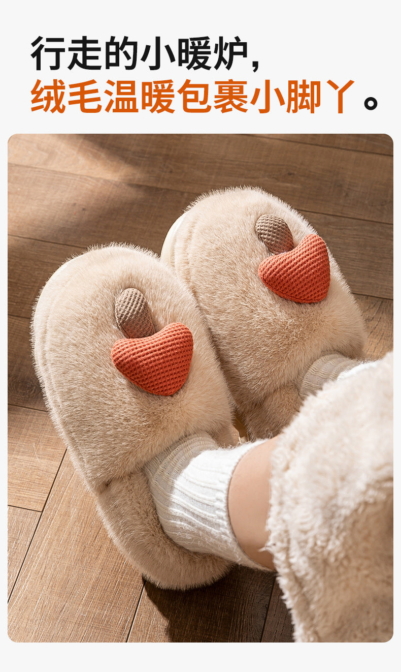 2025 New Winter Warm Fluffy Cotton Slippers for Women and Men Outdoor Indoor