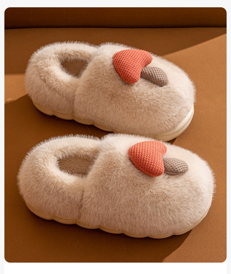 2025 New Winter Warm Fluffy Cotton Slippers for Women and Men Outdoor Indoor