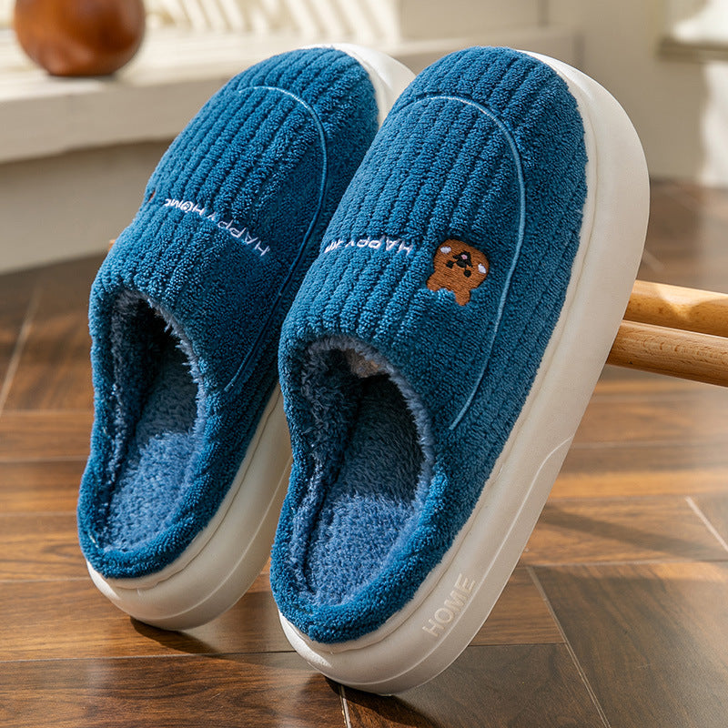 2025 New Winter Warm Fluffy Cotton Slippers for Women and Men Outdoor Indoor