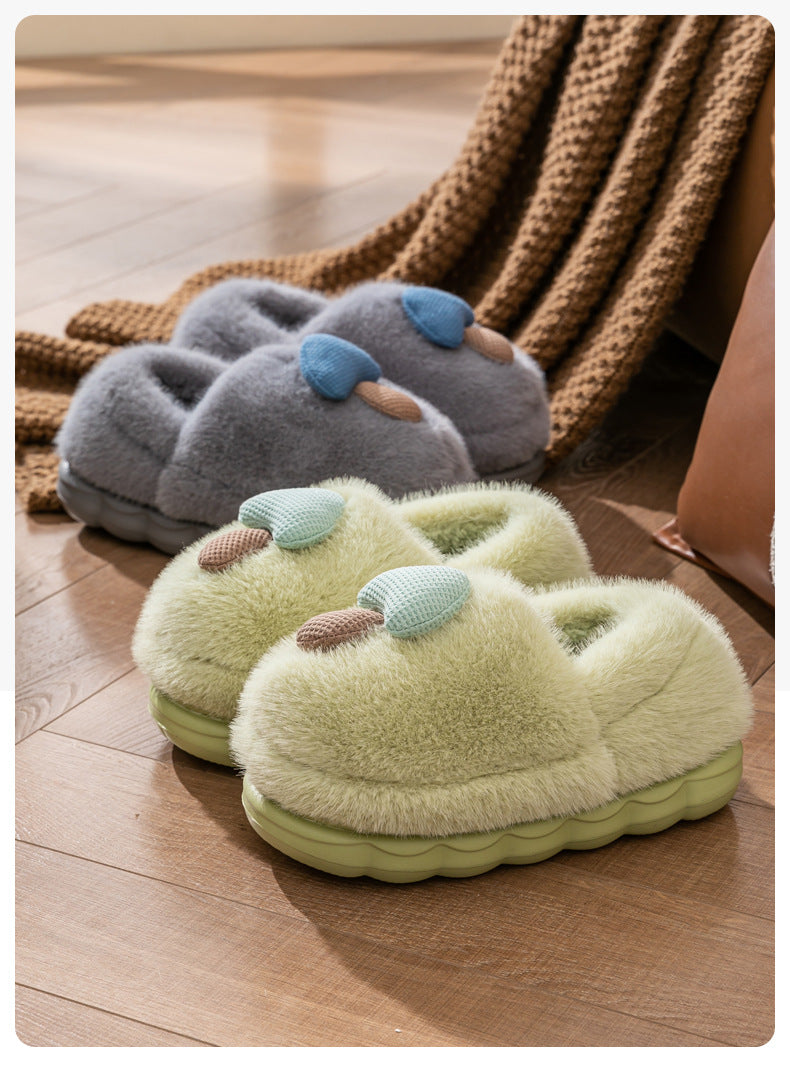 2025 New Winter Warm Fluffy Cotton Slippers for Women and Men Outdoor Indoor