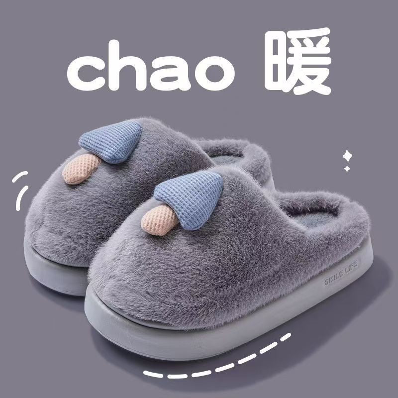 2025 New Winter Warm Fluffy Cotton Slippers for Women and Men Outdoor Indoor
