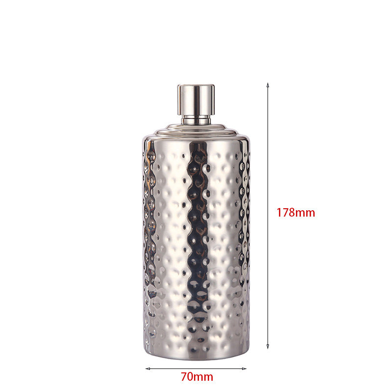 Manufacturer Direct Supply 304 Stainless Steel Wine Flask 0.5kg 1.0kg Thickened Portable Water Bottle Russian Cylindrical Small Liquor Bottle